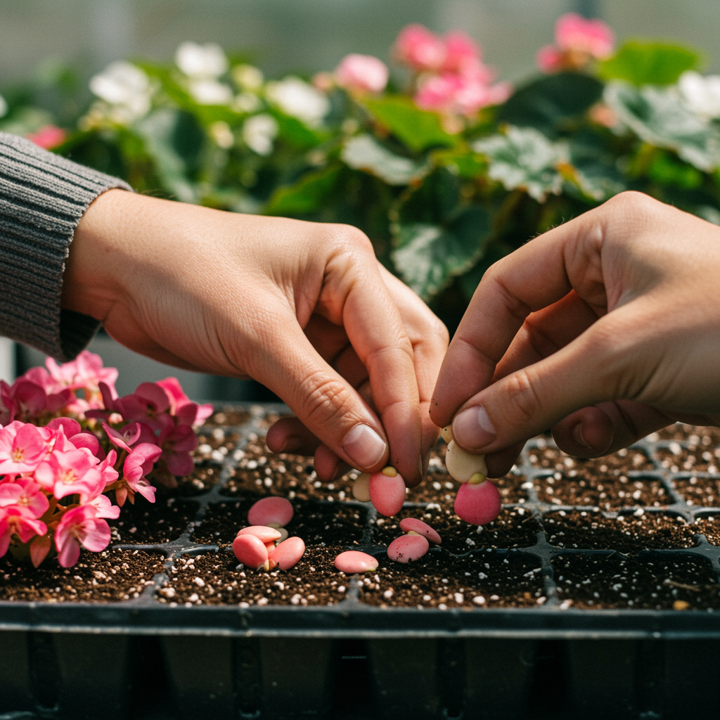Pink and White Begonia Flower Seeds for Garden Planting