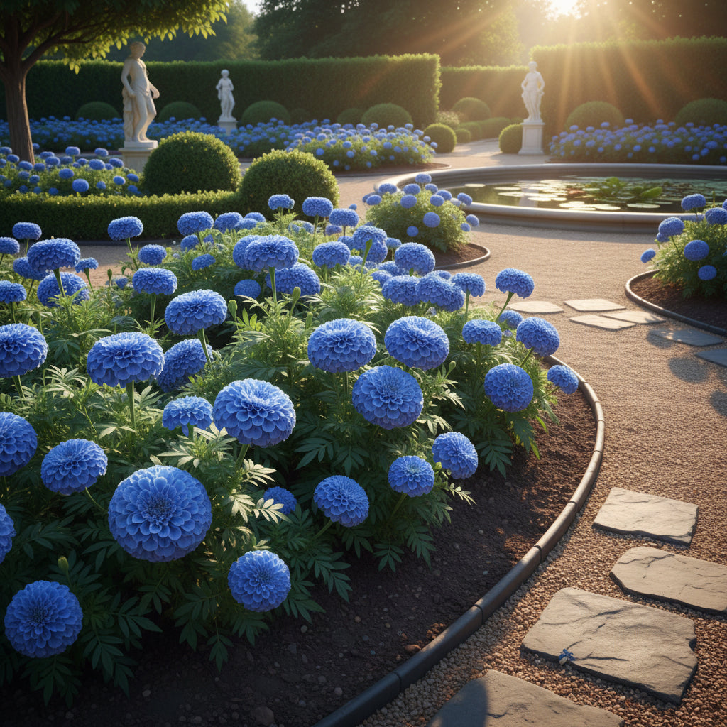 Blue Marigold Flower Seeds – Unique Annual Ornamental Blooms