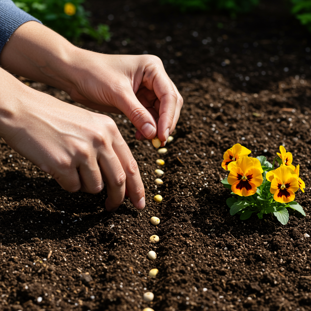 Orange & Yellow Pansy Flower Seeds – Bright Bi‑Color Blooms