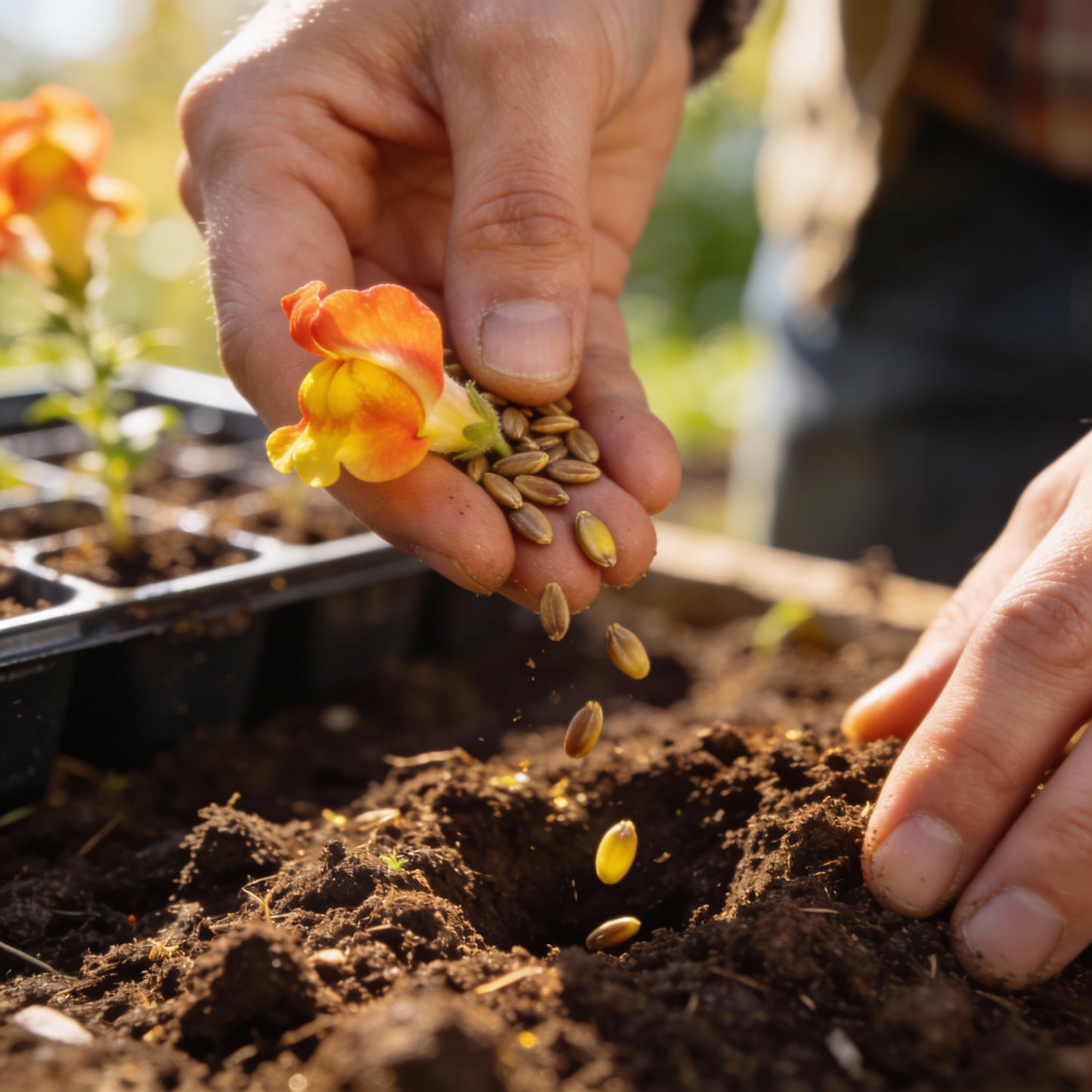 Bi-Color Orange and Yellow Snapdragon Flower Seeds for Garden Planting