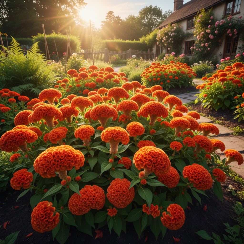 Vibrant Orange Cockscomb Flower Seeds – Easy-to-Grow Stunning Bloom