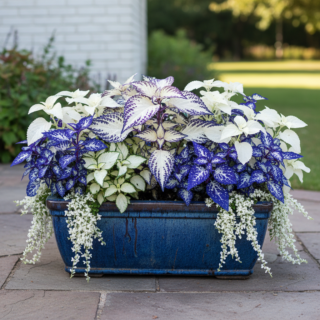 Blue White Coleus Seeds – Two-Tone Foliage for Planting