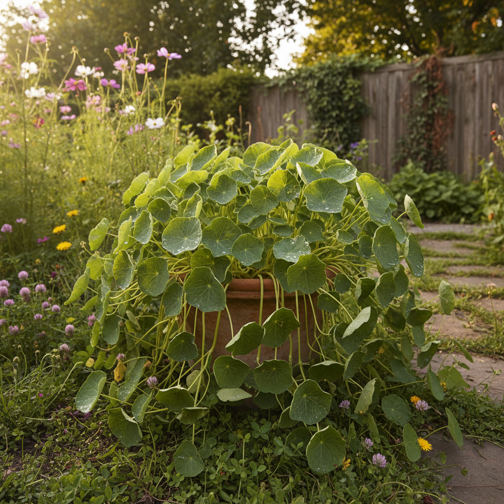 Lady Bird Cream Purple Nasturtium Flower Seeds - Nasturtium Flower Seeds for Garden