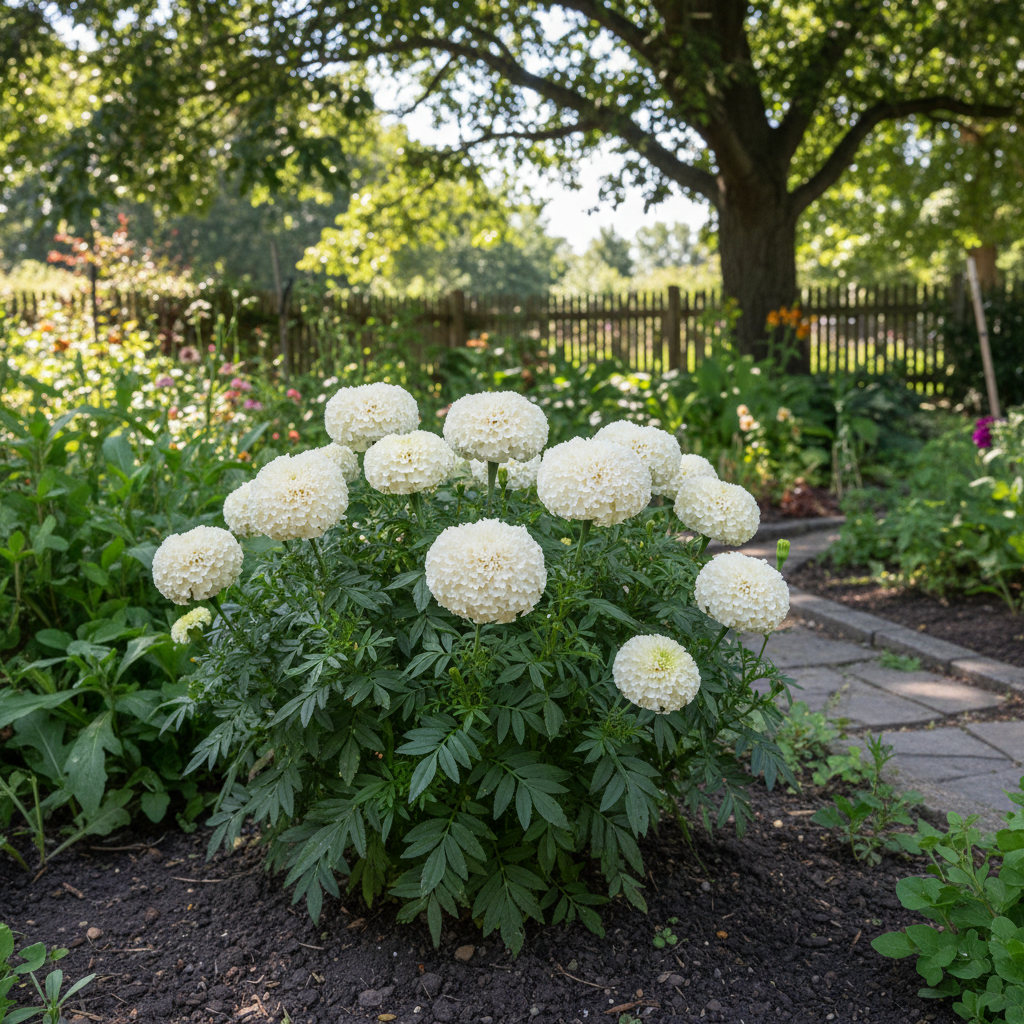 White Marigold Flower Seeds for Gardens and Bouquets