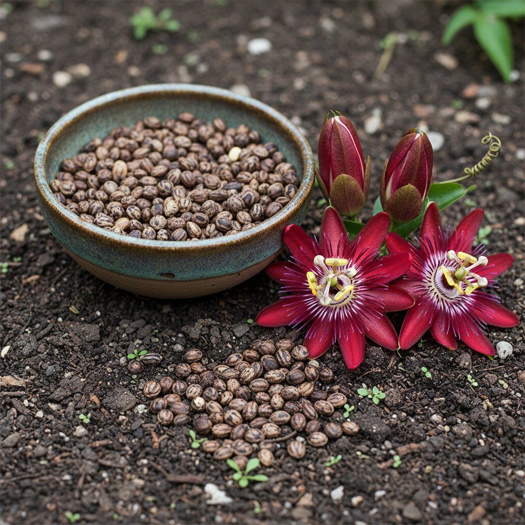 Window Pasiflora Rosso Granadilla Flower Seeds for Garden Planting
