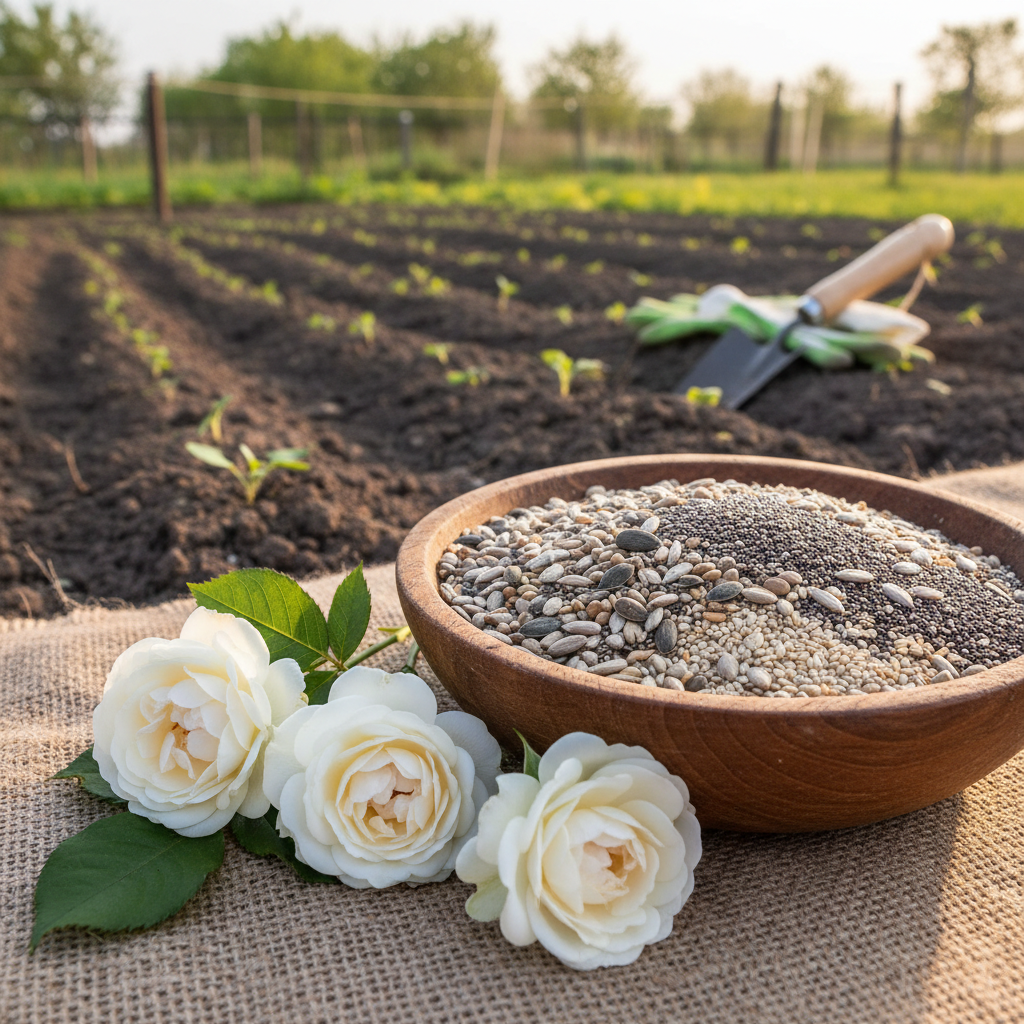 White Rose Flower Seeds – Elegant Pure Blooms, Easy to Grow, Non-GMO