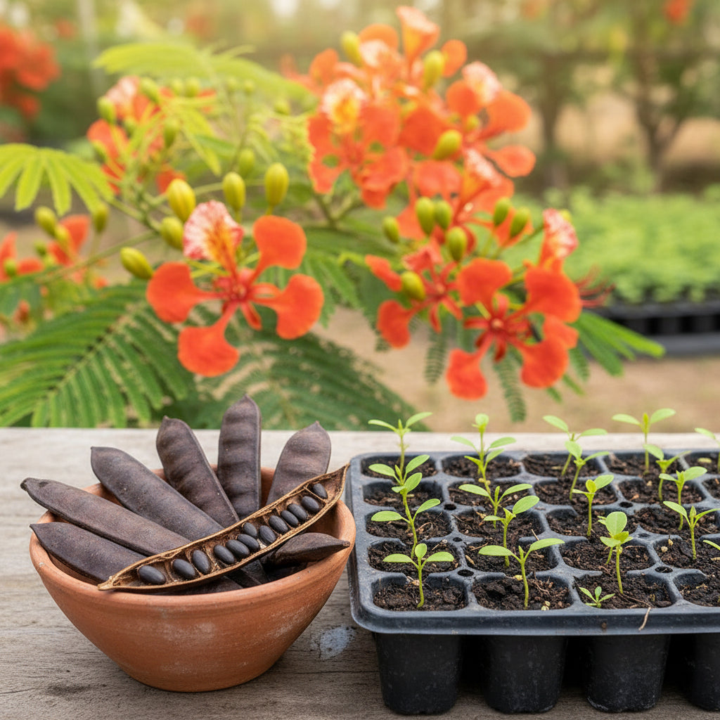 Flamboyant Flame Tree Seeds (Delonix regia) | Royal Red Flowering Tree