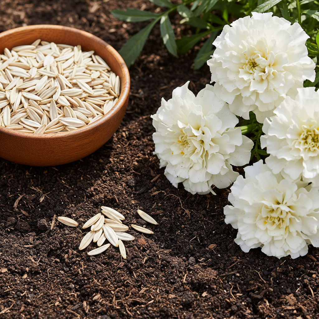 White Marigold Flower Seeds for Planting