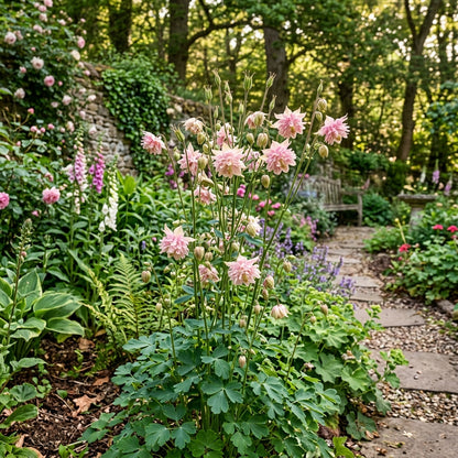 Pink Petticoat Columbine Seeds for Planting – Hardy Perennial Flower