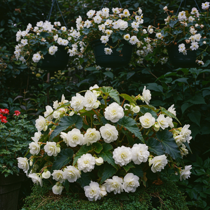 Begonia Tuberosa Double White Seeds - White Begonia Flower Seeds for Garden