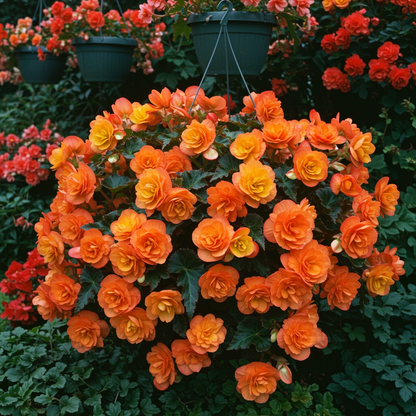 Orange Yellow Begonia Flower Seeds - Bicolor Begonia Flower Seeds for Garden