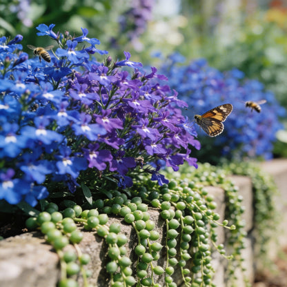 Cornflower and Lobelia String of Pearls Seeds for Garden Planting