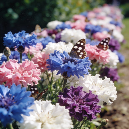Cornflower Dwarf Polka Dot Mix Seeds for Garden Planting