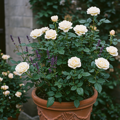 Lavender and White Rose Flower Seeds for Garden Planting