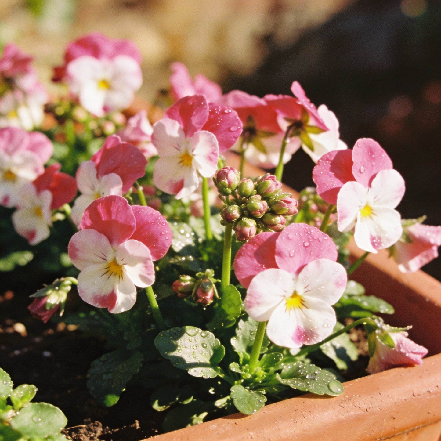 Pink and White Pansy Flower Seeds for Garden Planting