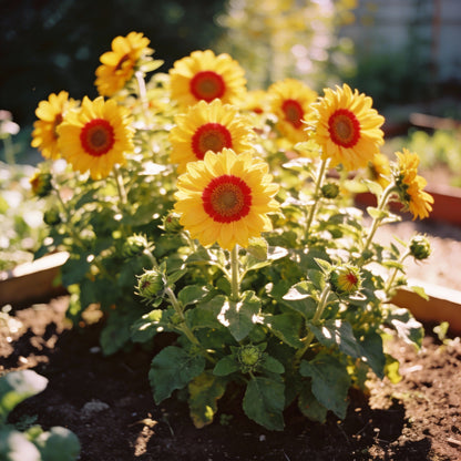 Yellow with Red Rings Sunflower Seeds for Garden Planting