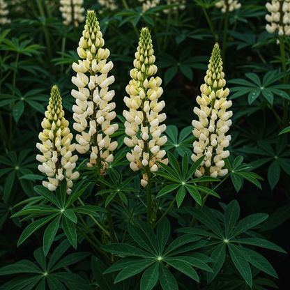 Lupin Russell Noble Maiden White Seeds for Garden Planting