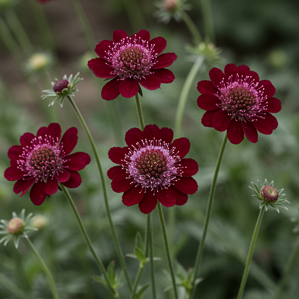 Scabiosa Atropurpurea Beaujolais Bonnets Seeds for Garden Planting