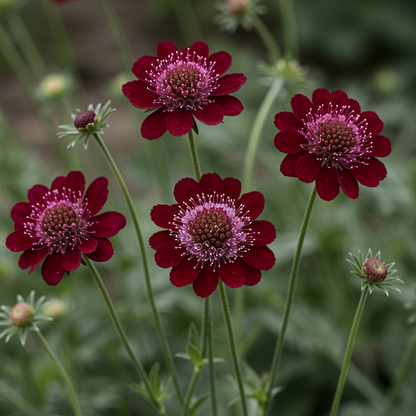 Scabiosa Atropurpurea Beaujolais Bonnets Seeds for Garden Planting