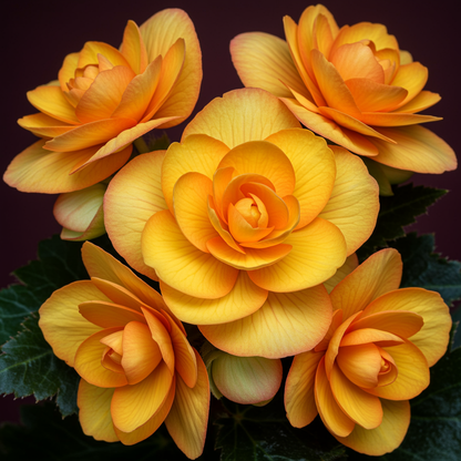 Orange Yellow Begonia Flower Seeds - Bicolor Begonia Flower Seeds for Garden