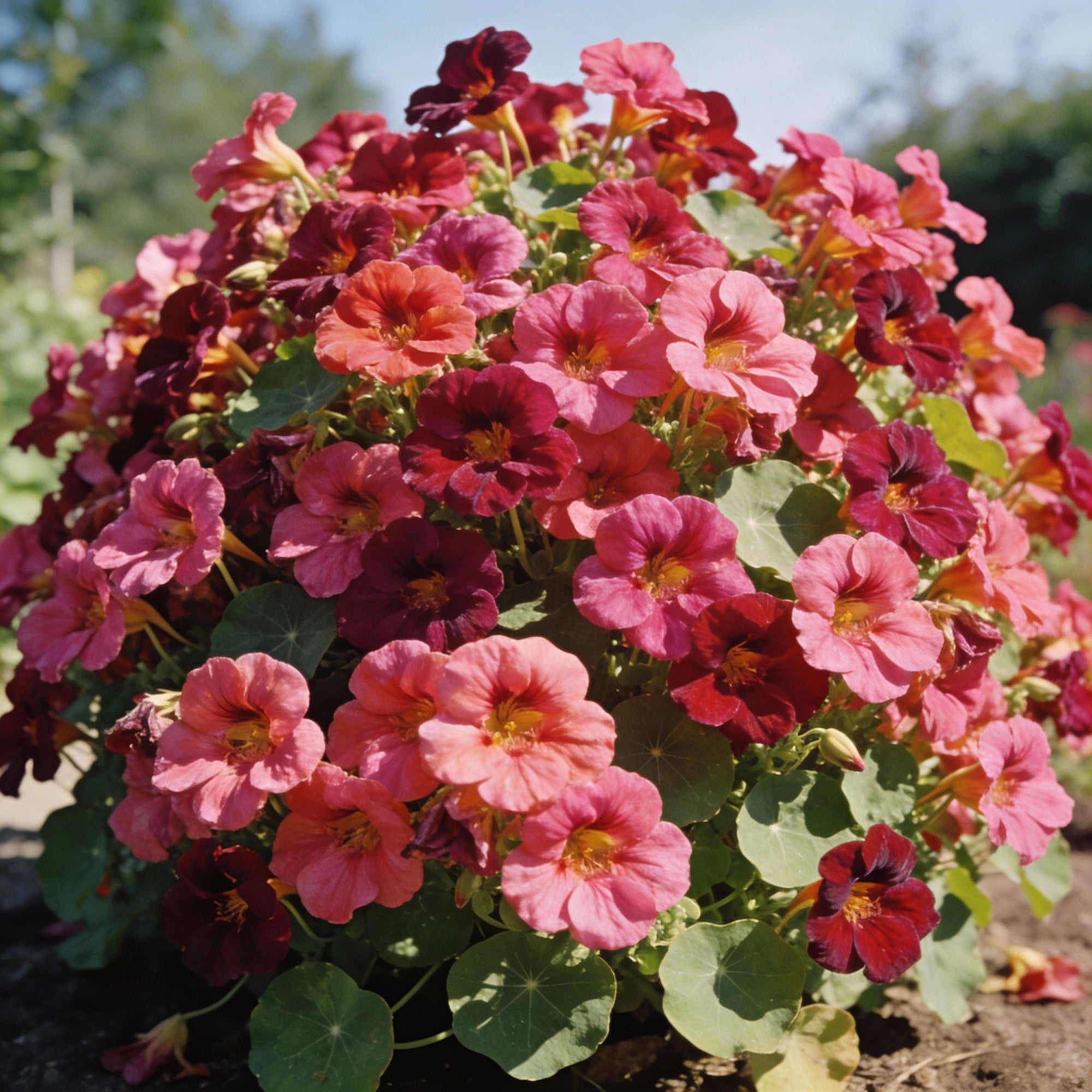 nasturtium-cherry-rose-jewel-seeds-for-garden-planting