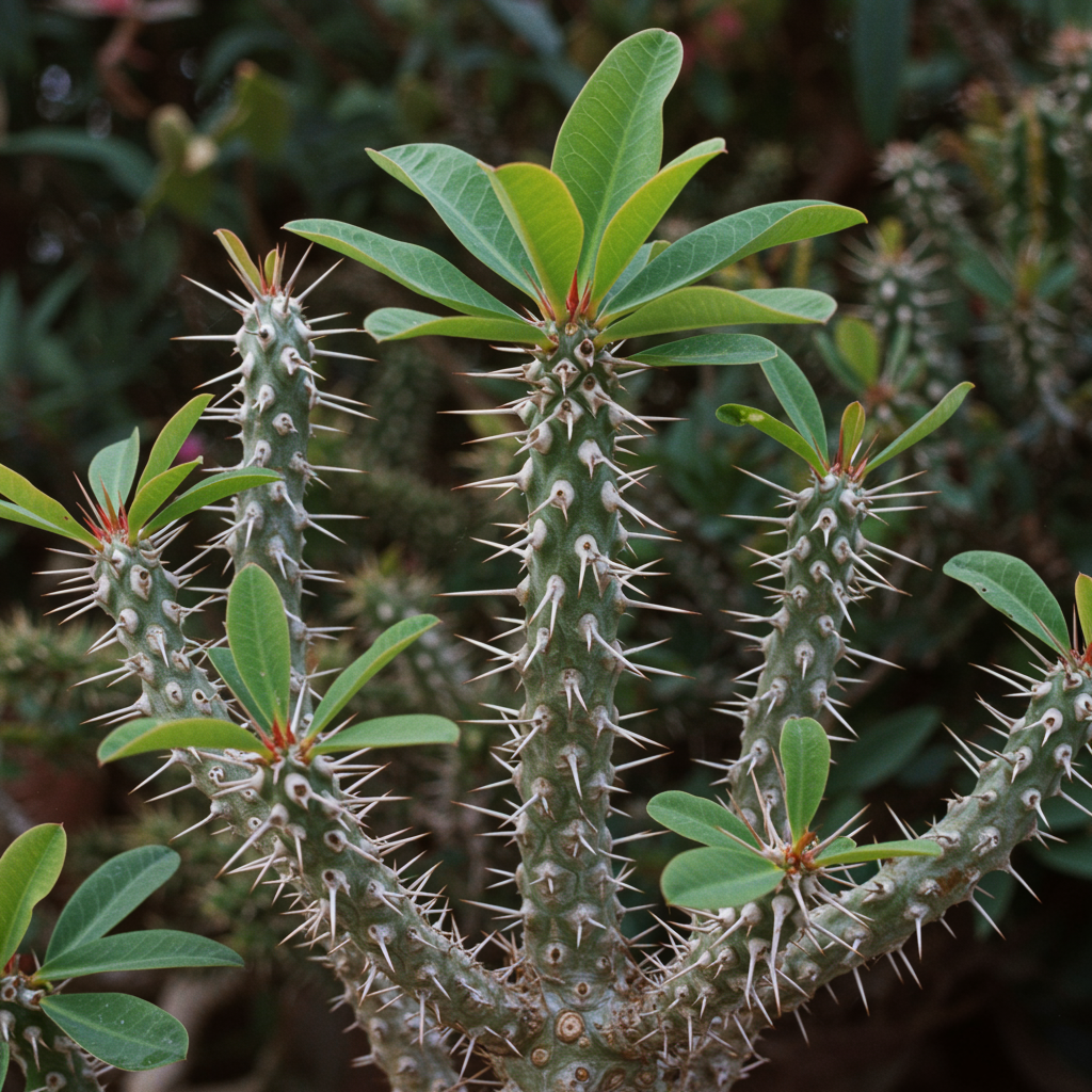 Blue Euphorbia Milii Seeds - Crown of Thorns Flower Seeds for Garden
