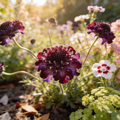 Scabiosa Atropurpurea Beaujolais Bonnets Seeds for Garden Planting