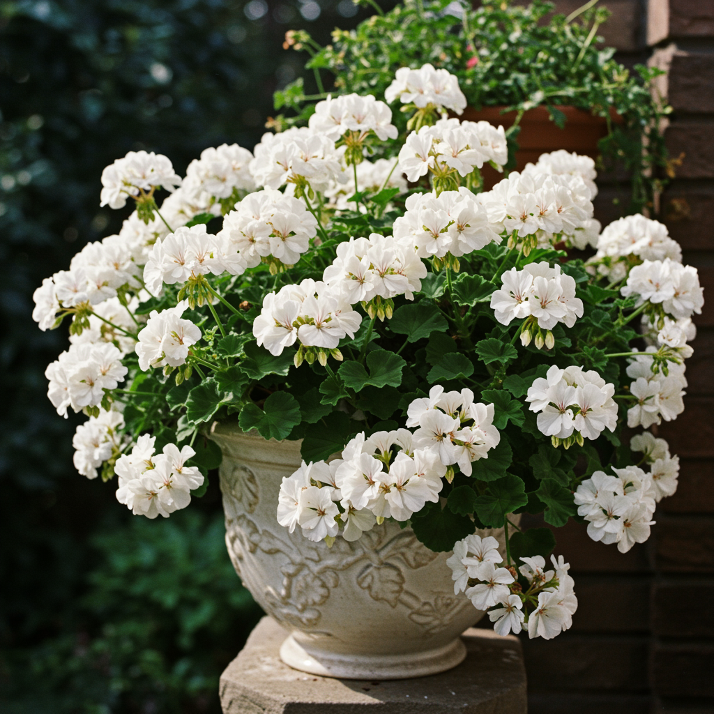 White Geranium Pelargonium Seeds - White Geranium Flower Seeds for Garden
