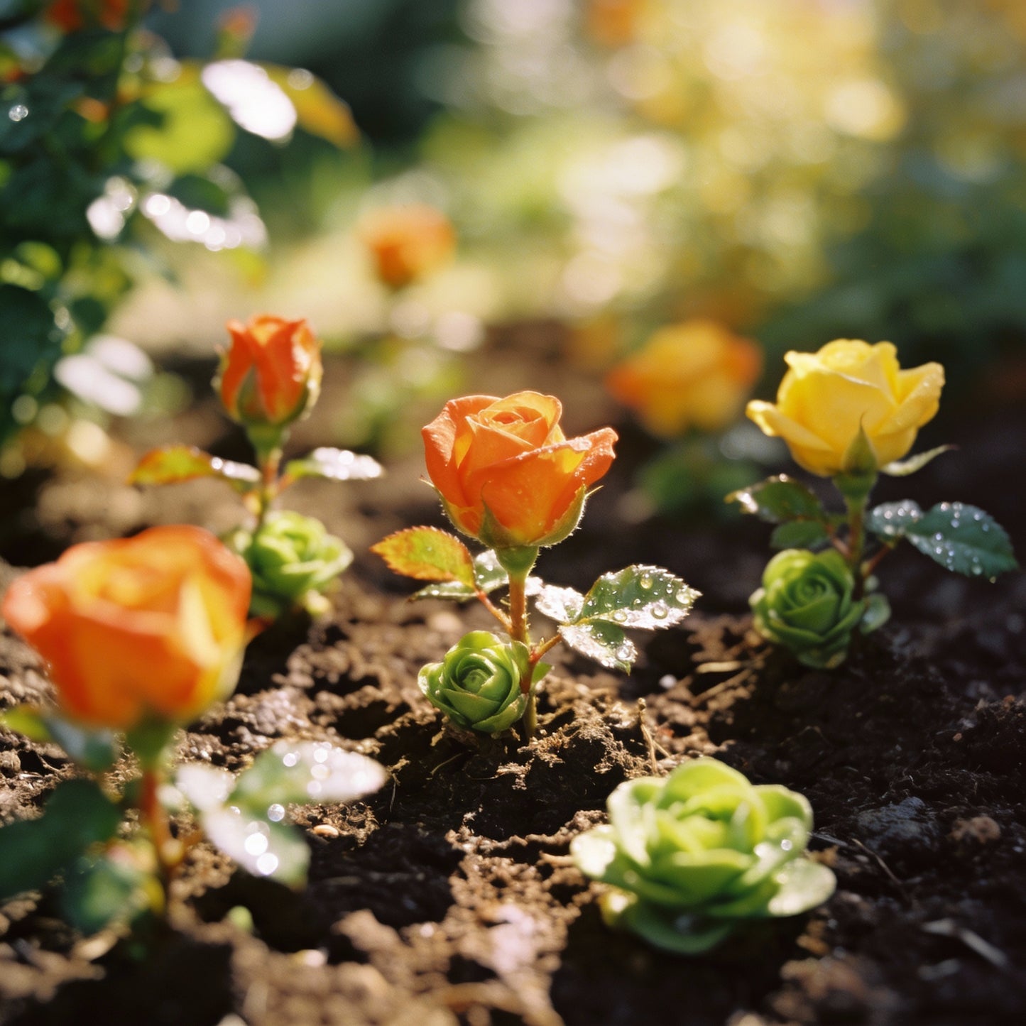 Orange and Yellow Rose Flower Seeds for Garden Planting