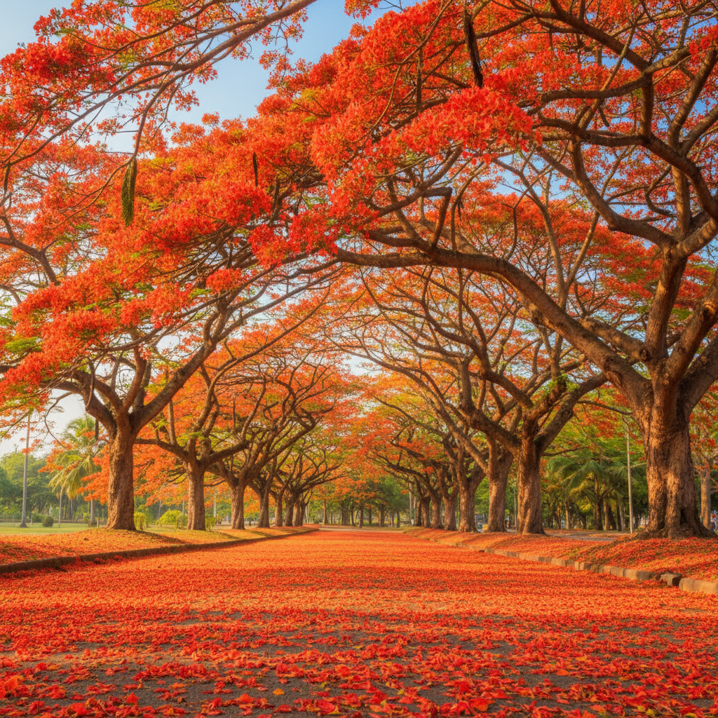 Orange Flamboyant Tree Seeds for Planting – Delonix regia Ornamental Flowering Tree