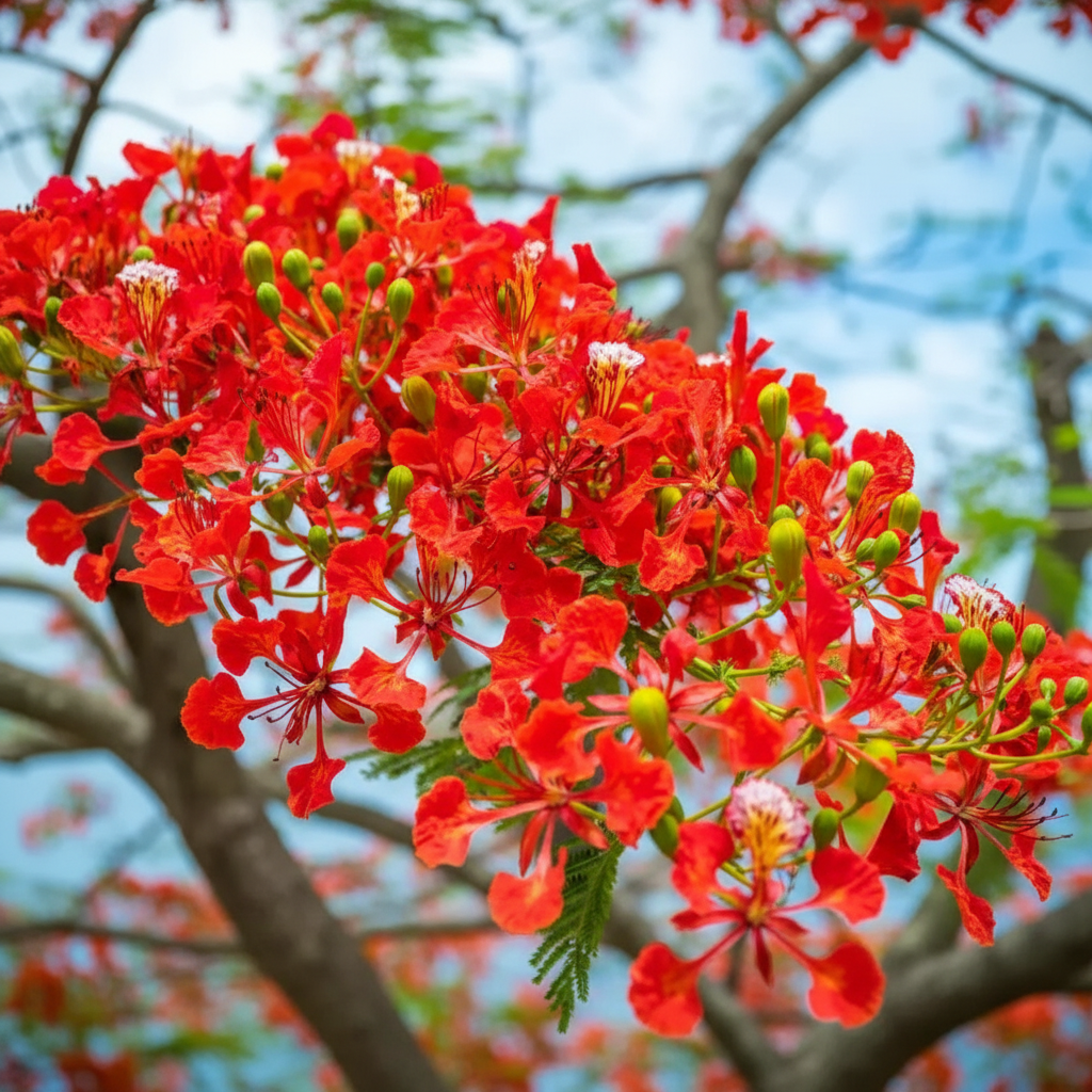 Orange Flamboyant Tree Seeds for Planting – Delonix regia Ornamental Flowering Tree