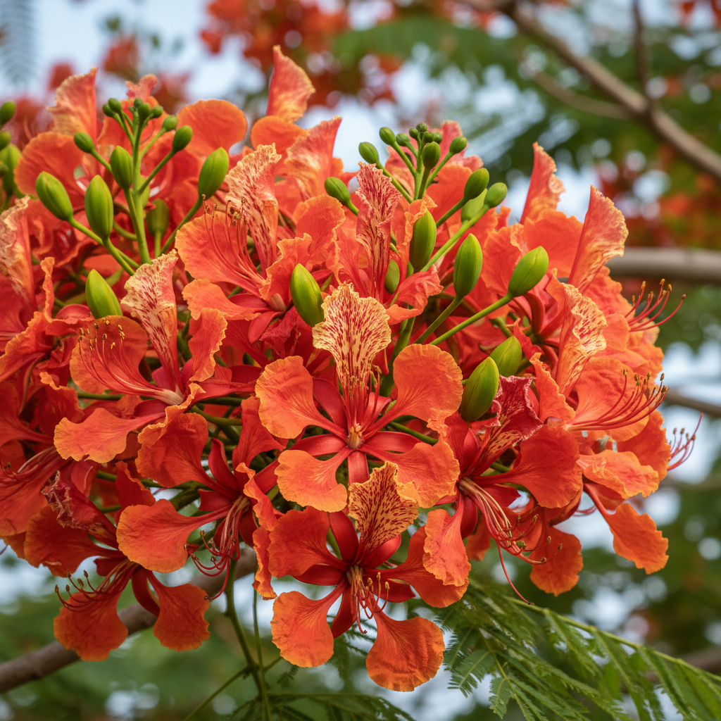 Orange Flamboyant Tree Seeds for Planting – Delonix regia Ornamental Flowering Tree