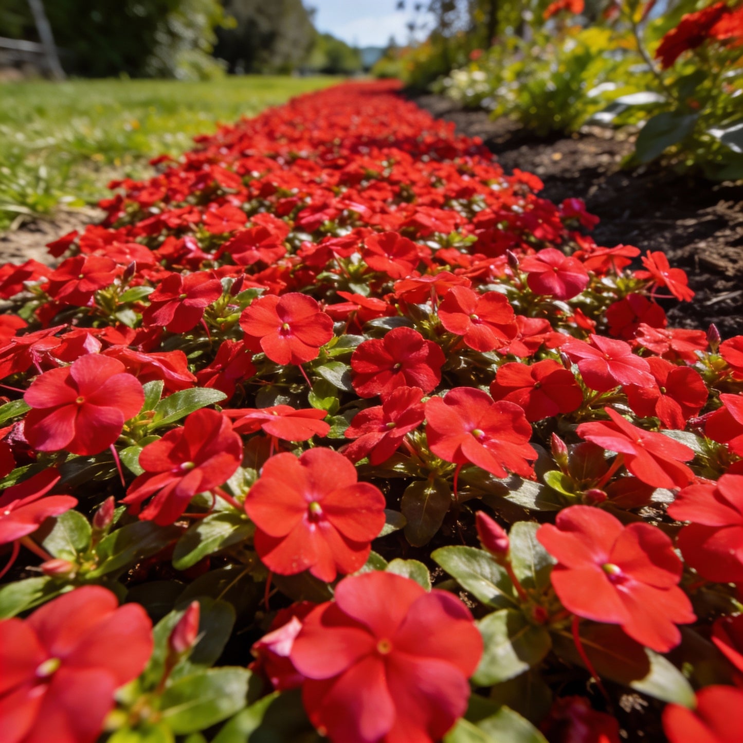 Vinca Rosea Red Cherry Dwarf Seeds Beautiful Red Garden Flowers