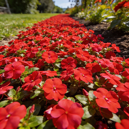 Vinca Rosea Red Cherry Dwarf Seeds Beautiful Red Garden Flowers