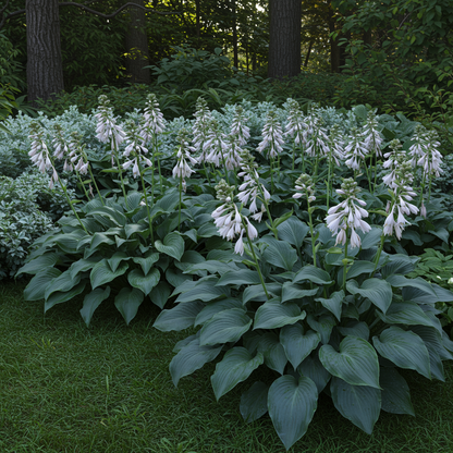 Hosta Elegans Gray Blue Twisted White Flowers for Garden Planting