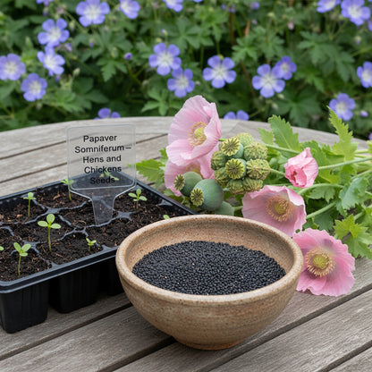 Papaver Somniferum Hens and Chickens Seeds for Planting – Unique Multi-Pod Poppy Blooms