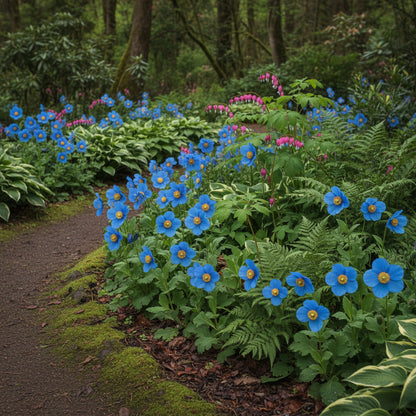 Meconopsis Grandis Flower Seeds for Planting – Stunning Blue Himalayan Poppy Seeds for Garden Perennial Blooms