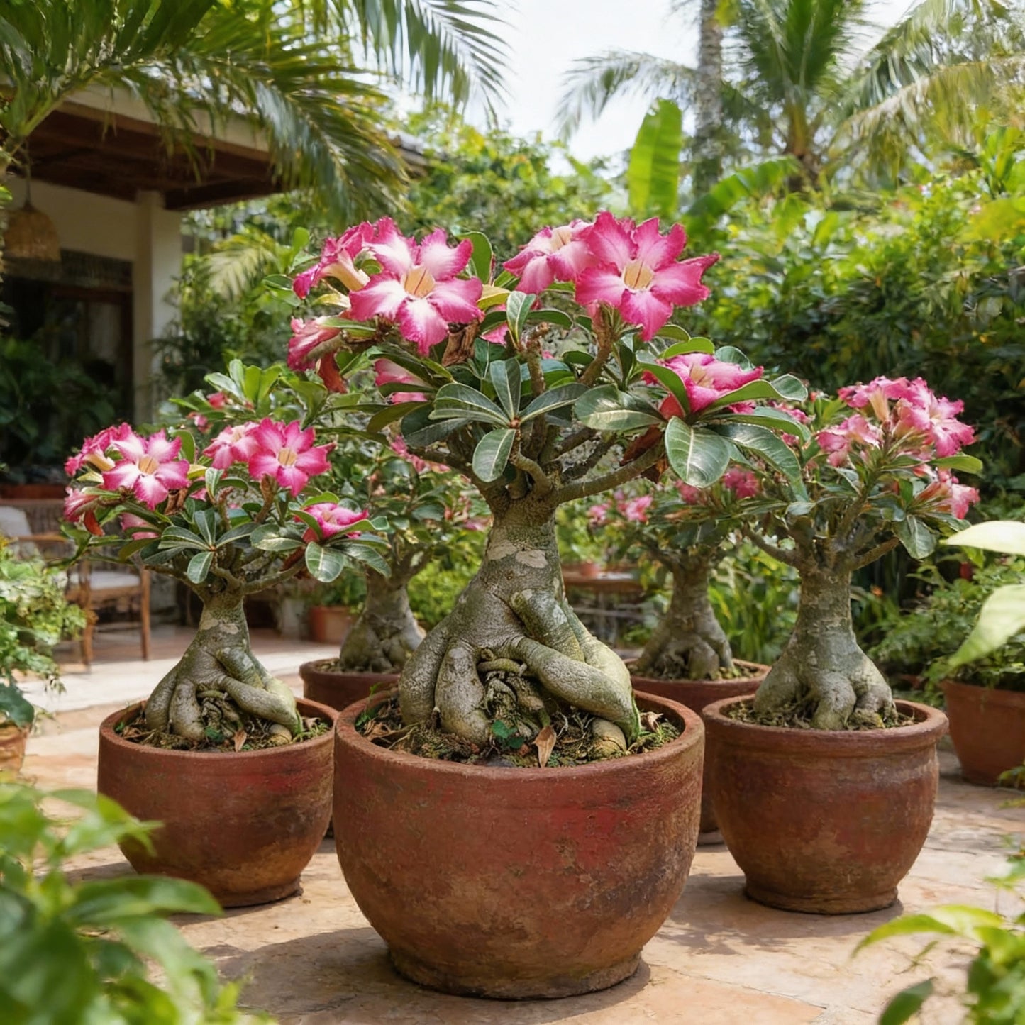 Pink and White Adenium Obesum Flower Seeds for Planting – Desert Rose Blooms