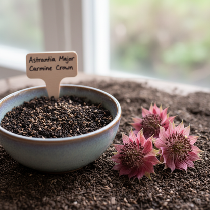 Astrantia Major Carmine Crown Seeds - Astrantia Flower Seeds for Garden