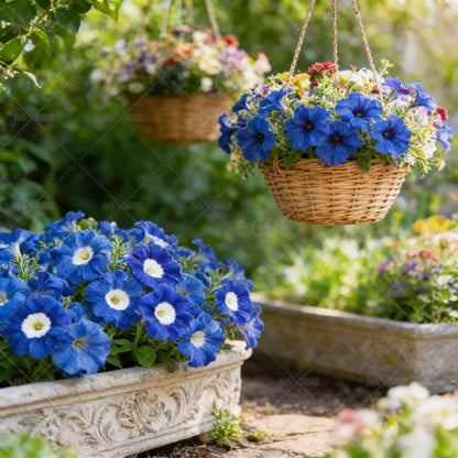 Blue Petunia Seeds for Planting – True Blue Flowering Variety