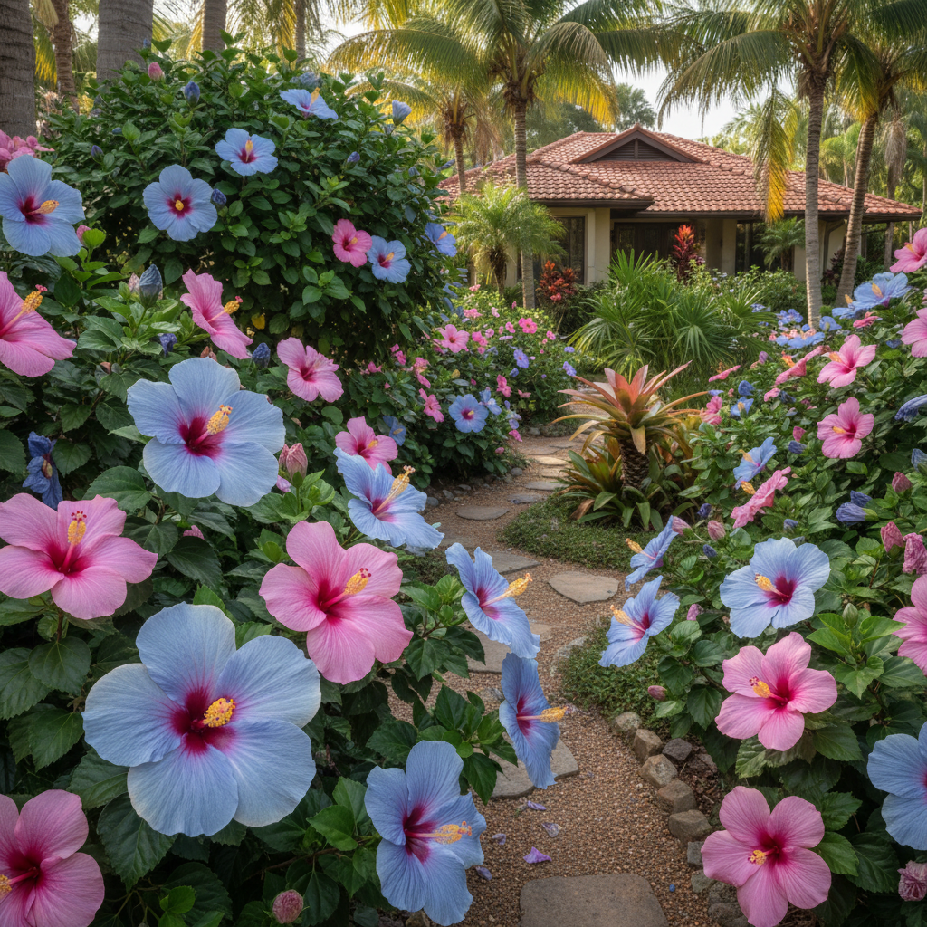 Blue Pink Hibiscus Flower Seeds for Planting