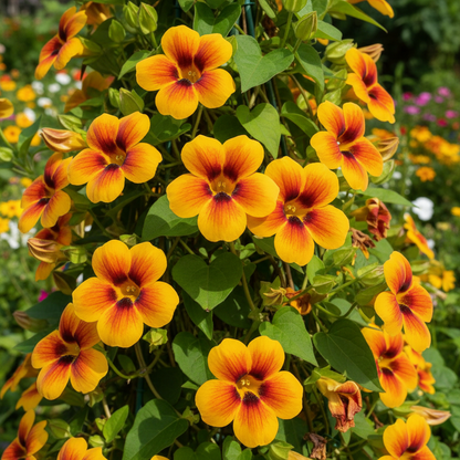 Thunbergia Alata Flower Seeds - Black-Eyed Susan Vine