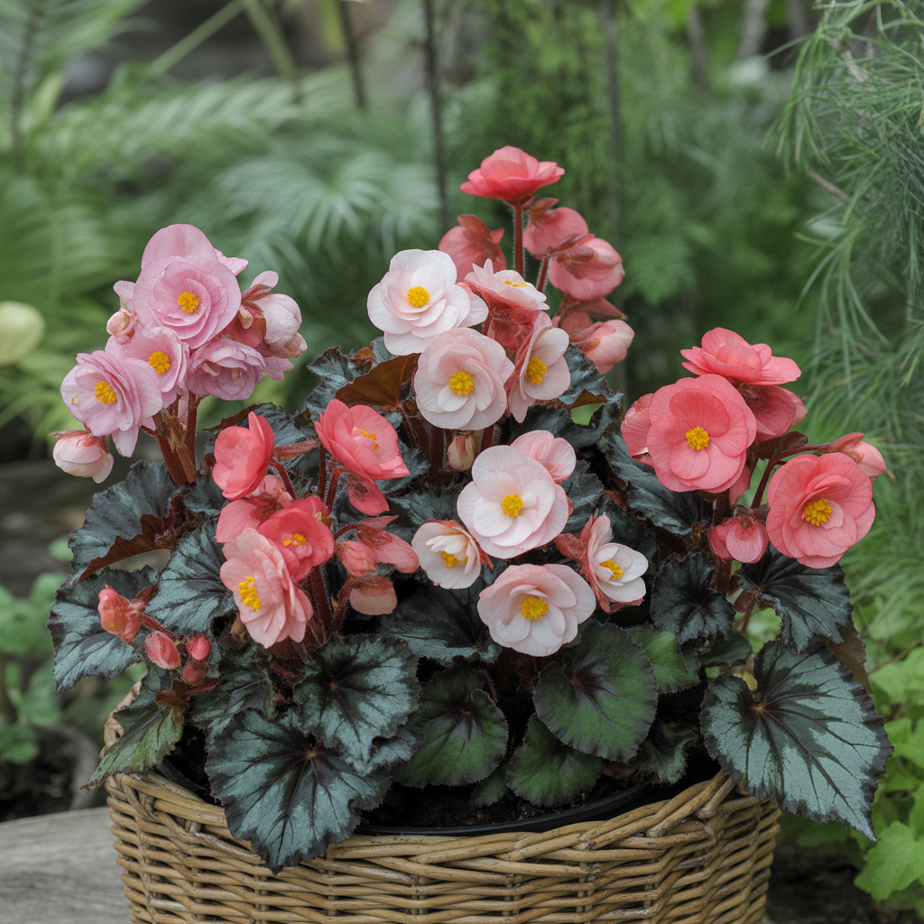 Begonia Tuberhybrida Non Stop Mocca Mixed Seeds - Begonia Flower Seeds for Garden