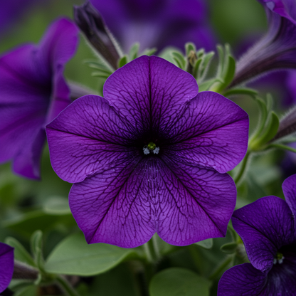 Petunia Grandiflora Purple Seeds - Purple Petunia Flower Seeds for Garden