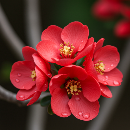 Red Flowering Bonsai Seeds In Crack Vase for Garden Planting