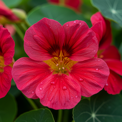 Nasturtium Baby Deep Rose Flower Seeds for Garden Planting