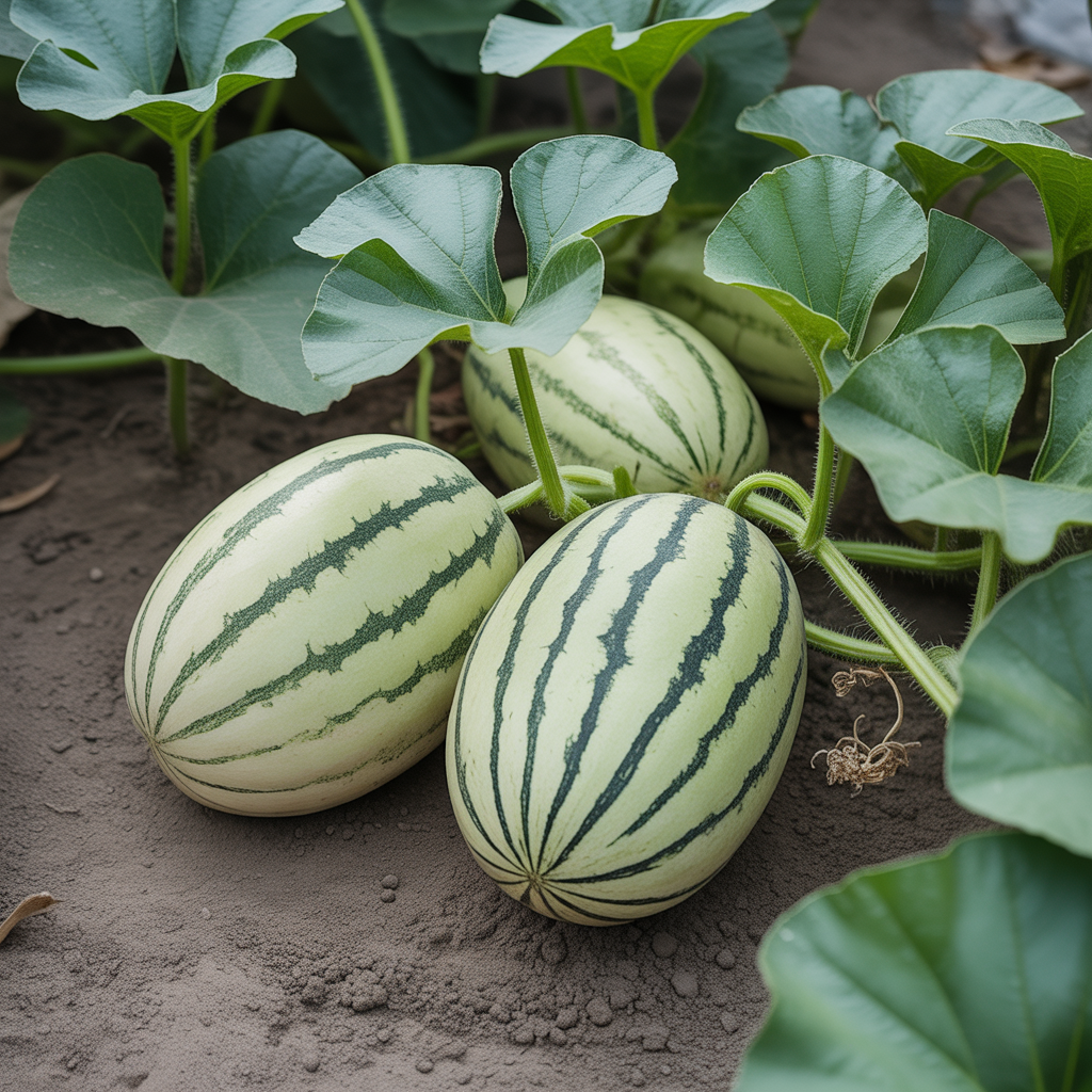 Early Silver Line Melon Seeds – Yellow Striped Skin White Flesh Korean Melon