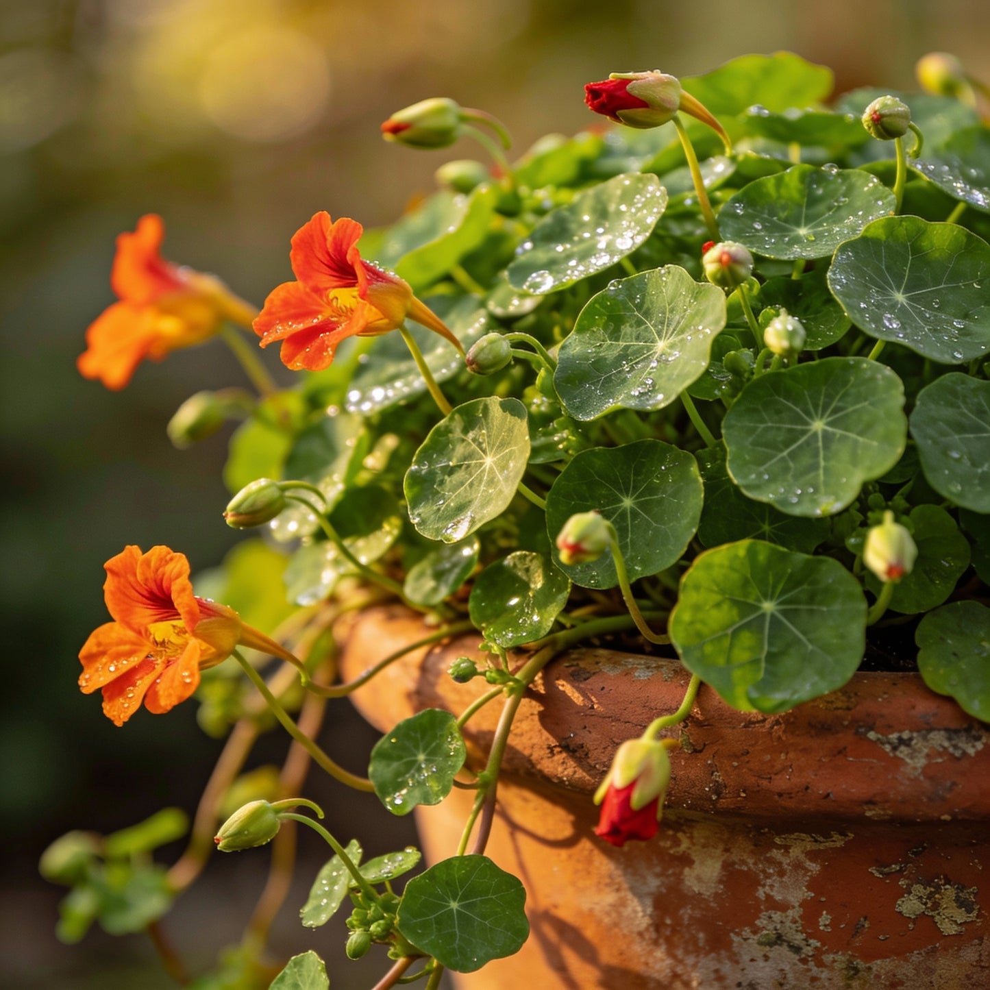 Tropaeolum Majus Nanum Single Mix Flower Seeds for Garden Planting