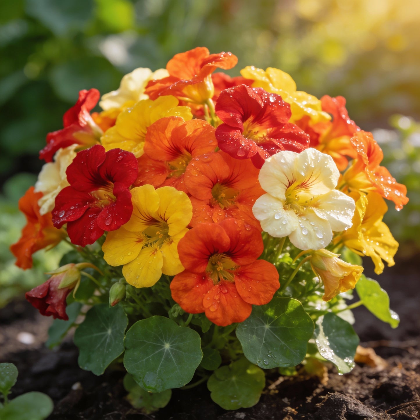 Tropaeolum Majus Nanum Single Mix Flower Seeds for Garden Planting