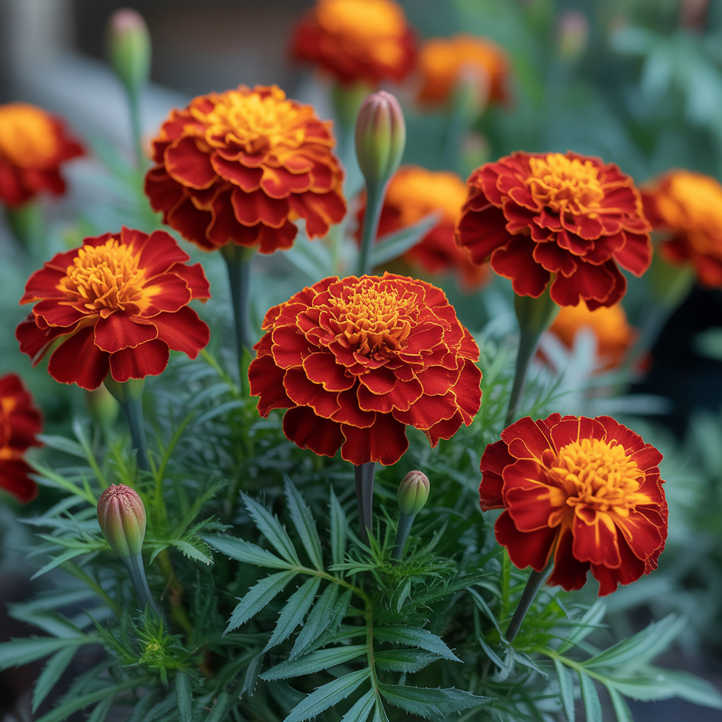 marigold-tagetes-red-seeds-vibrant-red-garden-blooms